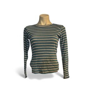 Y2K faded glory striped long sleeve top size small